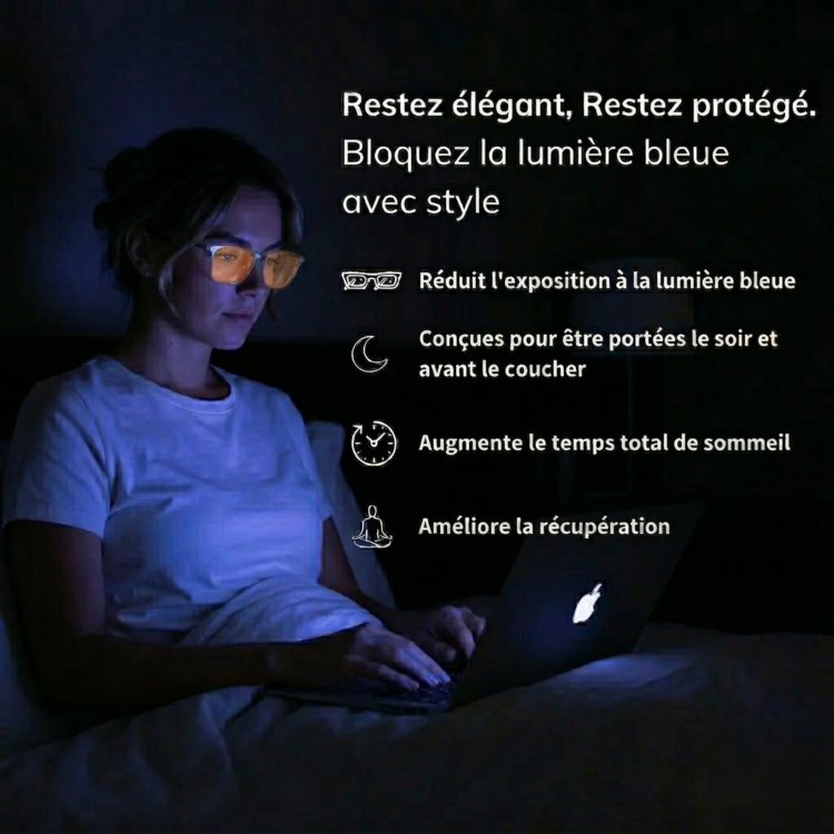 Lunettes anti-reflet bleu - Endormez vous plus vite
